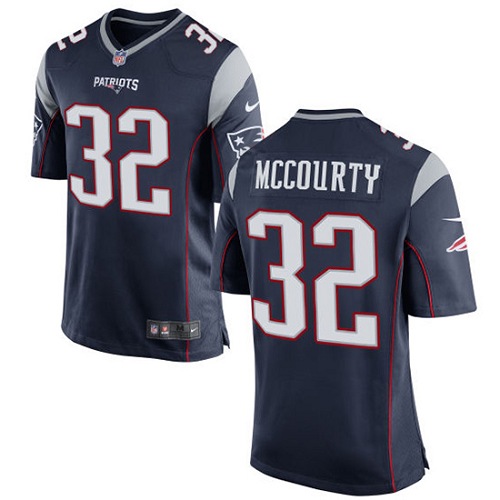 Men's Game Devin McCourty Nike Jersey Navy Blue Home - #32 NFL New England Patriots